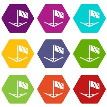 Angular football icons set 9 스톡 일러스트