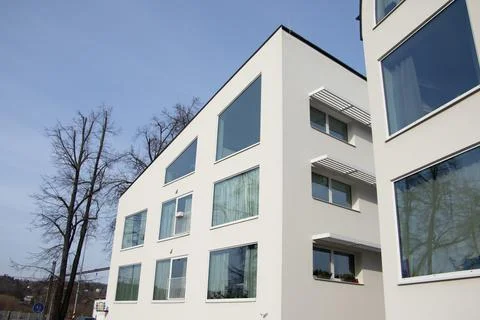 Angular geometric residential building 스톡 사진