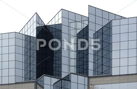 Angular glass office building exterior Stock Photos