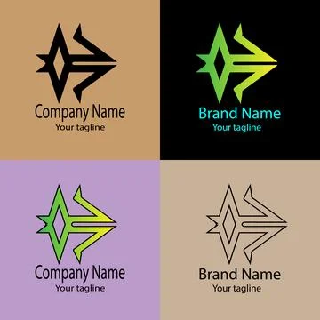 Angular Glyph logo design Stock Illustration