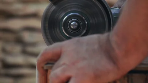 Angular grinding machine garden Stock Footage 91218554