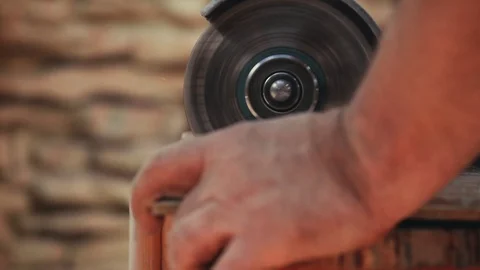 Angular grinding machine garden Stock Footage 91218673