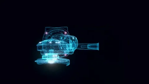 Angular grinding machine hologram Rotating Stock Footage 154839325