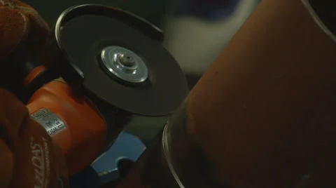 Angular grinding machine, Slow motion Stock Footage 60125757