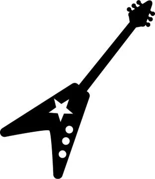 Angular guitar with star Stock Illustration