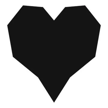 Angular heart icon, simple style. 스톡 일러스트