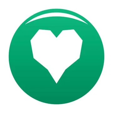 Angular heart icon vector green Ilustração Stock