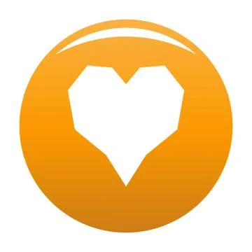 Angular heart icon vector orange Ilustración de archivo