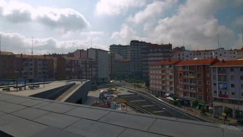 Angular image of the Basque town of Santurze with some buildings of Vídeos de archivo 165437533