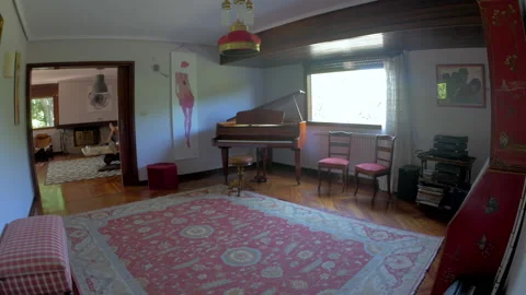 Angular image where we see a room inside a rural Basque house with Basque Stock Footage 165437532