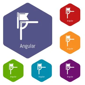 Angular line football icons vector hexahedron 스톡 일러스트