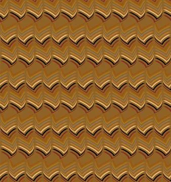 Angular lines arranged in rows create a seamless vector pattern on a mustar.. 스톡 일러스트