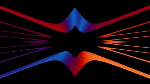Angular neon shapes forming abstract symmetrical loop animation background Vídeo Stock 334344610