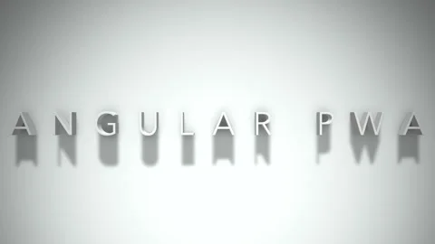 Angular pwa 3D title animation with shadows on a white background Stock Footage 297268406