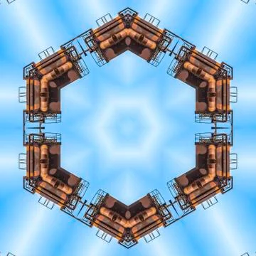 Angular shape made from an industrial building Stock Photos