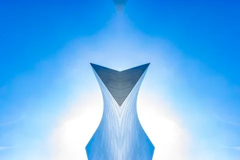 An angular shape made with metallic building Stock Photos