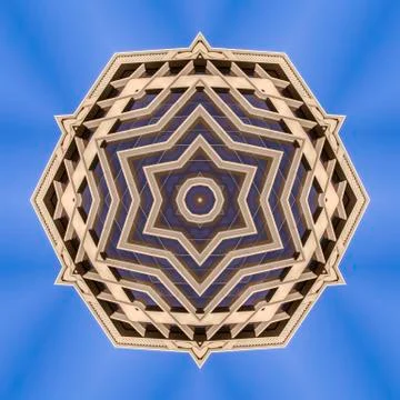 Angular shapes made from a downtown building Stock Photos