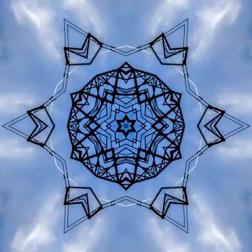 Angular shapes made from metal bars in grid Stockfoto's