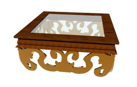 Angular side table with glass top Stock Illustration