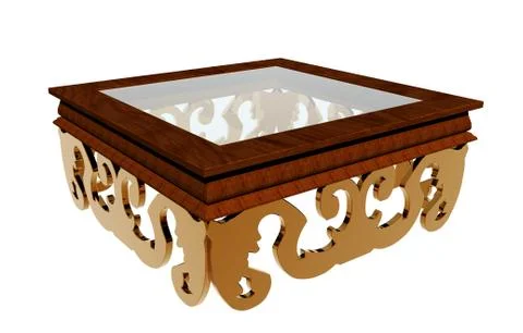 Angular side table with glass top Stock Illustration