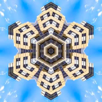 An angular star made from apartment complex Foto stock