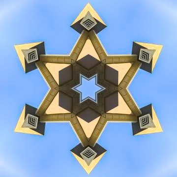 Angular star made from an architecture photo Foto stock