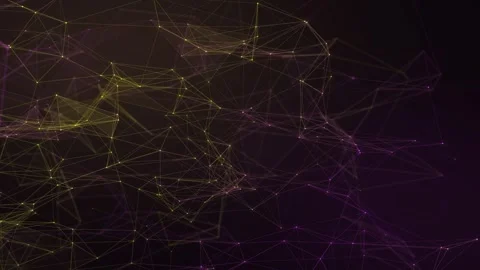 Angular translucent facets and fine connections drift in rich purple and go.. 库存影片 347290055