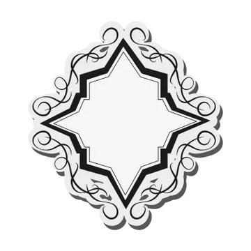 Angular vintage frame icon Illustrazione stock