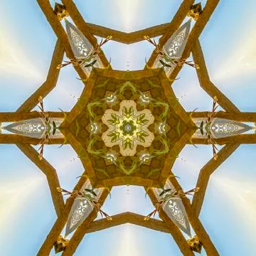 Angular wooden bars of Chuppah making a pattern for a background 写真素材