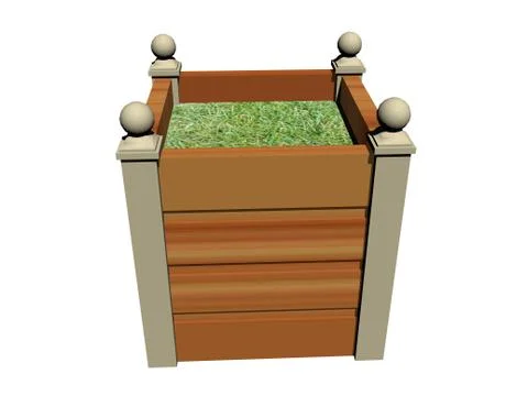 Angular wooden compost with garden waste Stock Illustration