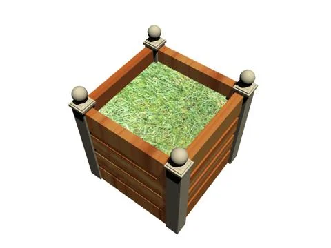 Angular wooden compost with garden waste Stock Illustration