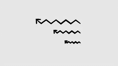 Angular zigzag arrows pointing left different sizes hand-drawn sketch animation Stock Footage 329608973