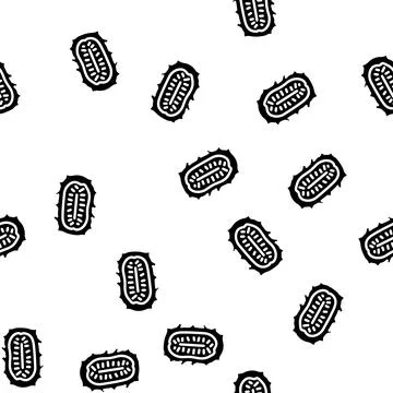 Anguria cucumber glyph vector seamless pattern Stock Illustration