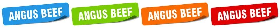 Angus beef sticker. angus beef sticker set on white background Stock Illustration