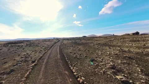 Ani Ancient City, desolate road, 360 camera  view Video stock 293156104