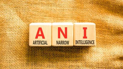 ANI artificial narrow intelligence symbol. Concept words ANI artificial nar.. Stock Photos