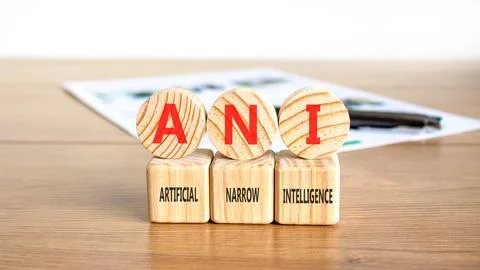 ANI artificial narrow intelligence symbol. Concept words ANI artificial nar.. Stock Photos