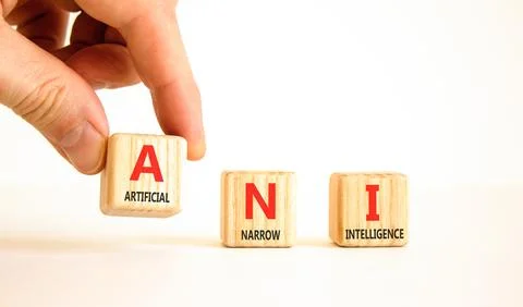 ANI artificial narrow intelligence symbol. Concept words ANI artificial nar.. Stock Photos