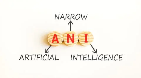 ANI artificial narrow intelligence symbol. Concept words ANI artificial nar.. Stock Photos