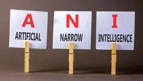 ANI artificial narrow intelligence symbol. Concept words ANI artificial nar.. Stock Photos