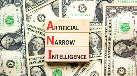 ANI artificial narrow intelligence symbol. Concept words ANI artificial nar.. Stock Photos
