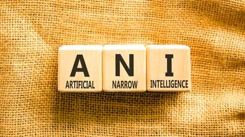 ANI artificial narrow intelligence symbol. Concept words ANI artificial nar.. Stock Photos