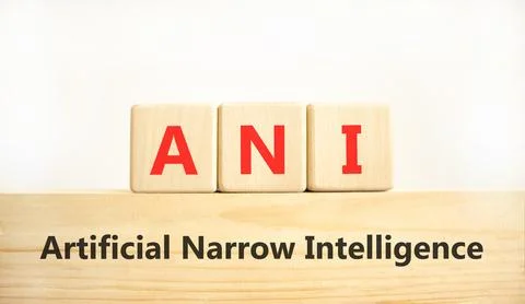 ANI artificial narrow intelligence symbol. Concept words ANI artificial nar.. Stock Photos