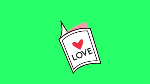 Aniation text LOVE isolate on green screen. Stock Footage 232359896