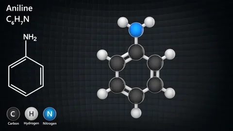 Aniline. C6H7N. Seamless loop. Stock Footage 154643600