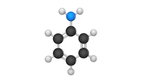 Aniline. C6H7N. Seamless loop. White background Video stock 154643636