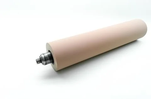 Anilox roller for flexographic printing machine. Raster cylinder for Stock Photos