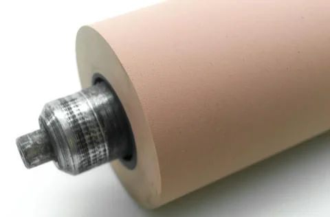 Anilox roller for flexographic printing machine. Raster cylinder for Stock Photos