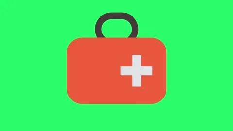 Animaion first aid kit on green screen. Stock Footage 278175423