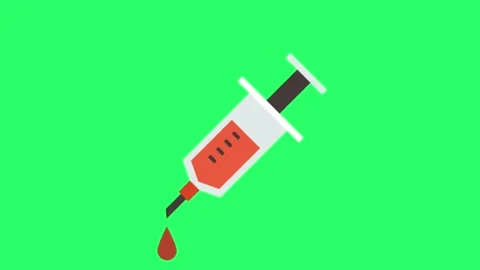 Animaion syringe on green screen. Stock Footage 278175383